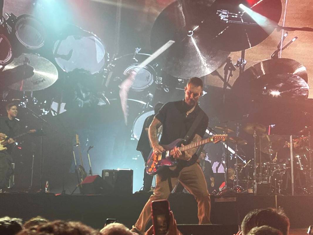 Adam Levine and Maroon 5 perform at The Event at MGM Grand Garden on Saturday, Oct. 1, 2022. Th ...
