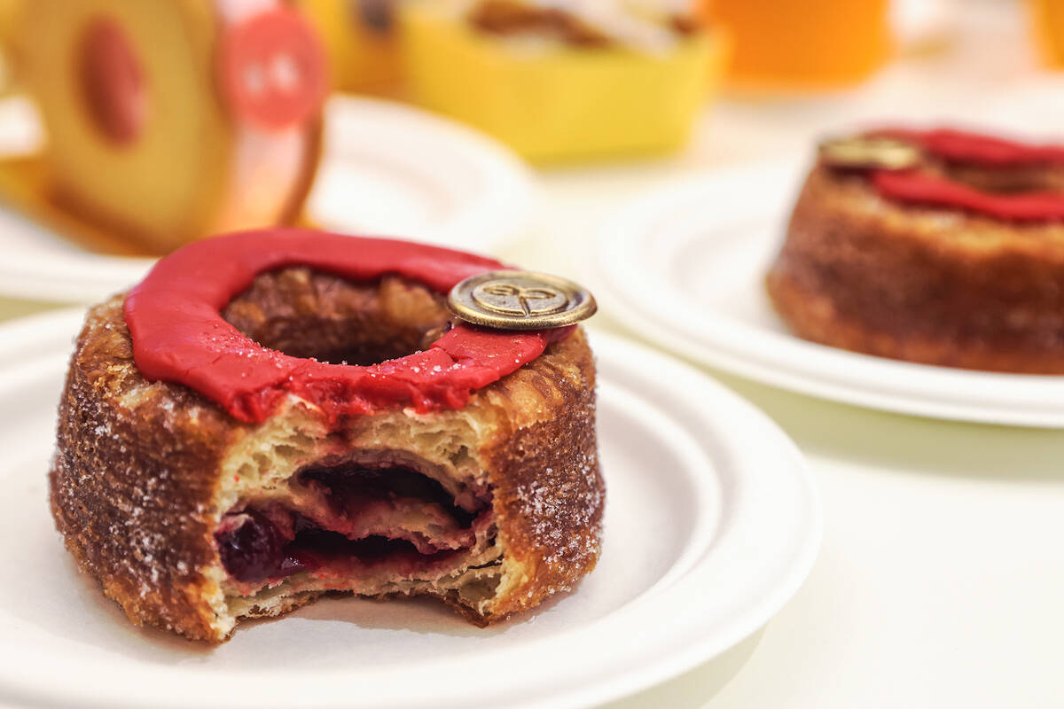 The Cronut, a fried and frosted croissant-doughnut hybrid, at Dominique Ansel Las Vegas inside ...