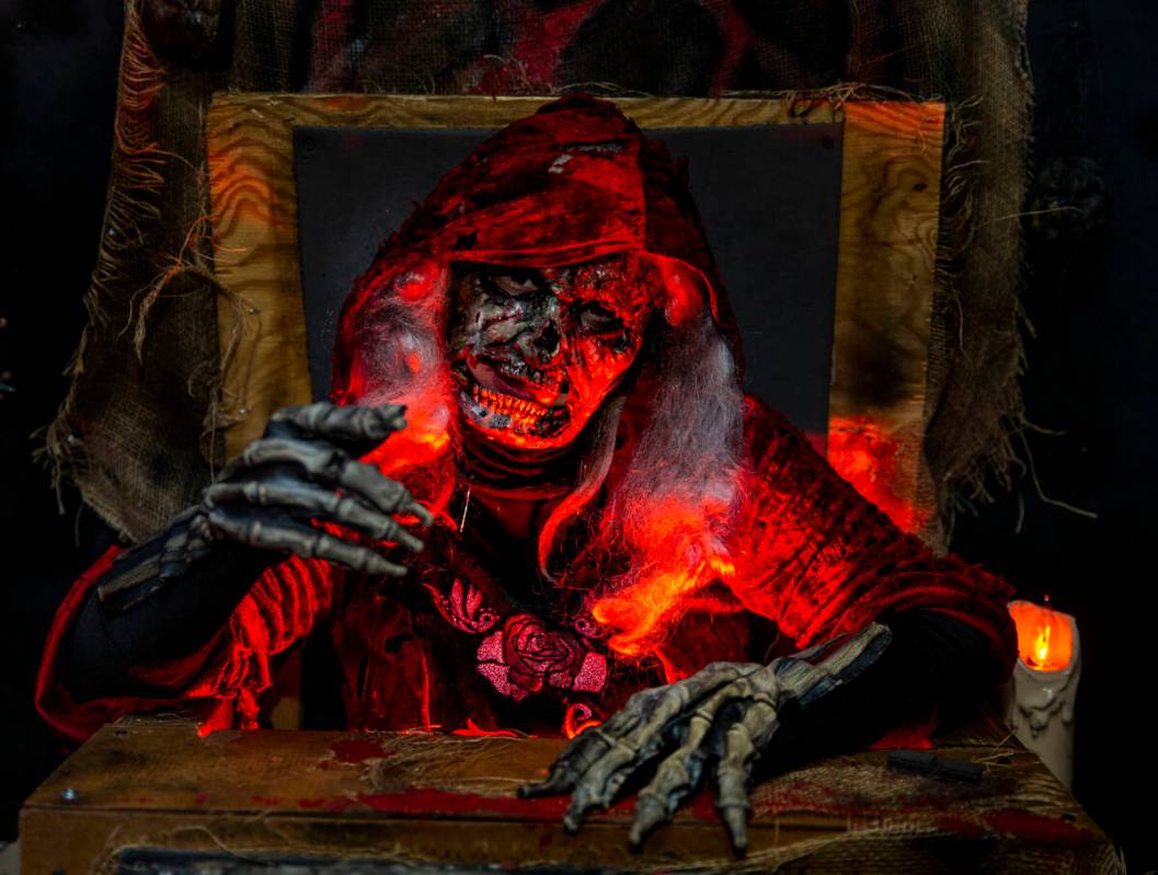 The Old Hag awaits her next victims within the Coven of 13 haunted house during the Freakling B ...