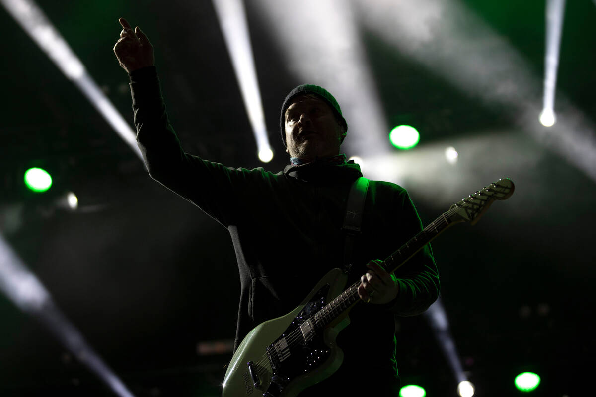 Alkaline Trio’s Matt Skiba performs their set during When We Were Young music festival a ...