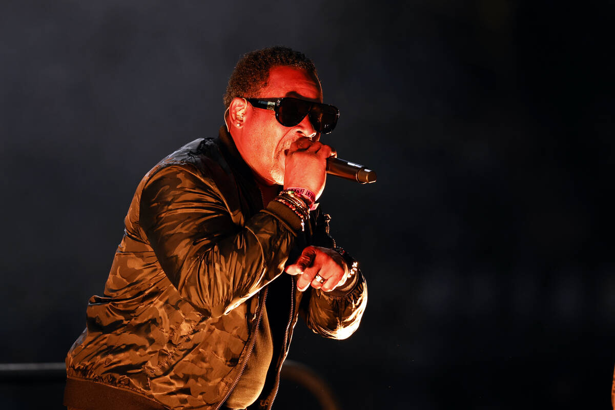 Guy Anthony O'Brien aka Master Gee of The Sugarhill Gang performs at halftime during an NFL foo ...