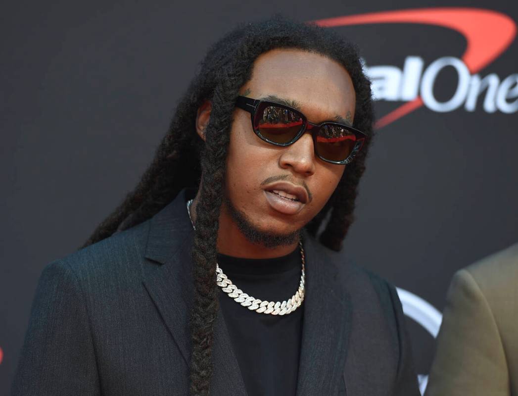Takeoff, of Migos, arrives at the ESPY Awards in Los Angeles on July 10, 2019. A representative ...