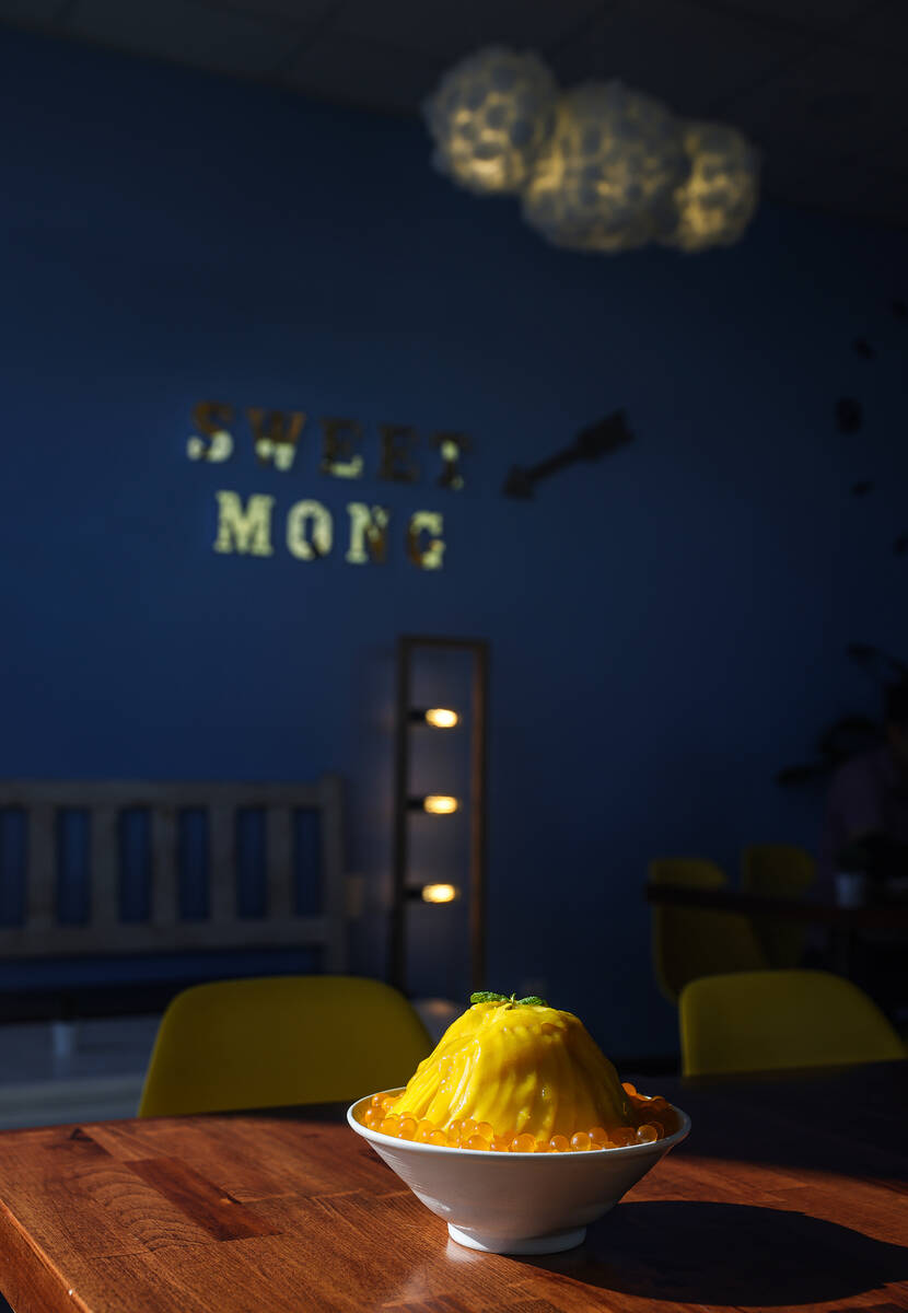 Mango bingsoo, Korean shaved ice, at Sweet Mong in Las Vegas, Tuesday, Nov. 1, 2022. (Rachel As ...