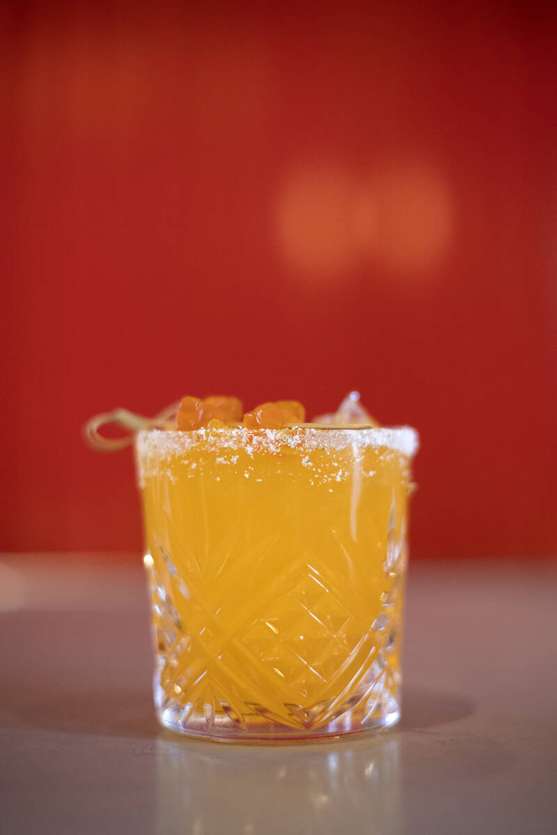 A craft cocktail at the new BrewDog atop Showcase Mall on Friday, Nov. 18, 2022, in Las Vegas. ...