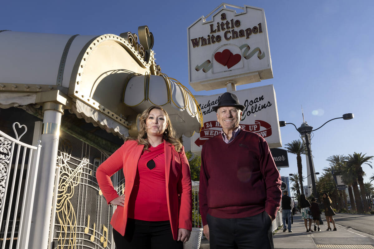 Melody Willis-Williams, left, and Cliff Evarts, of Vegas Wedding and Viva Las Vegas Wedding Cha ...