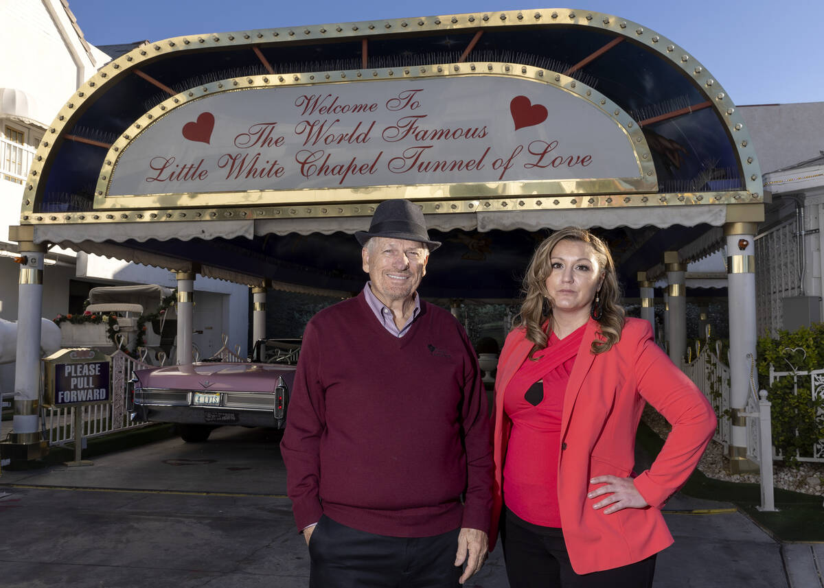Cliff Evarts, left, and Melody Willis-Williams, of Viva Las Vegas Wedding Chapel and Vegas Wedd ...