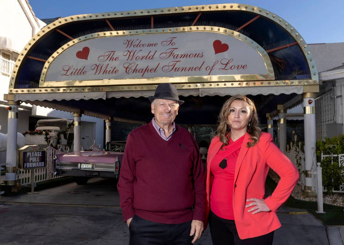 Cliff Evarts, left, and Melody Willis-Williams, of Viva Las Vegas Wedding Chapel and Vegas Wedd ...