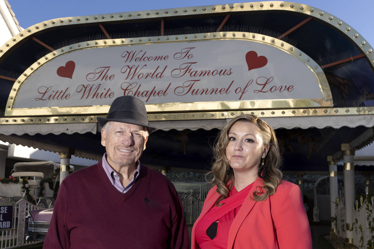 Cliff Evarts, left, and Melody Willis-Williams, of Viva Las Vegas Wedding Chapel and Vegas Wedd ...