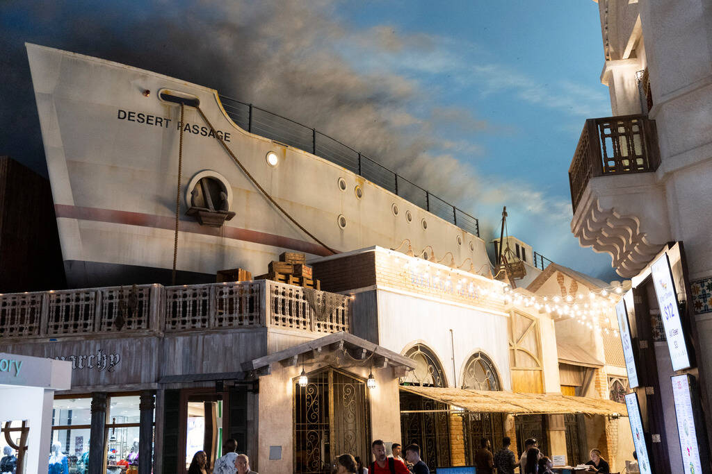 The Desert Passage boat at the Miracle Mile Shops in Las Vegas is seen on Tuesday, Aug. 16, 202 ...