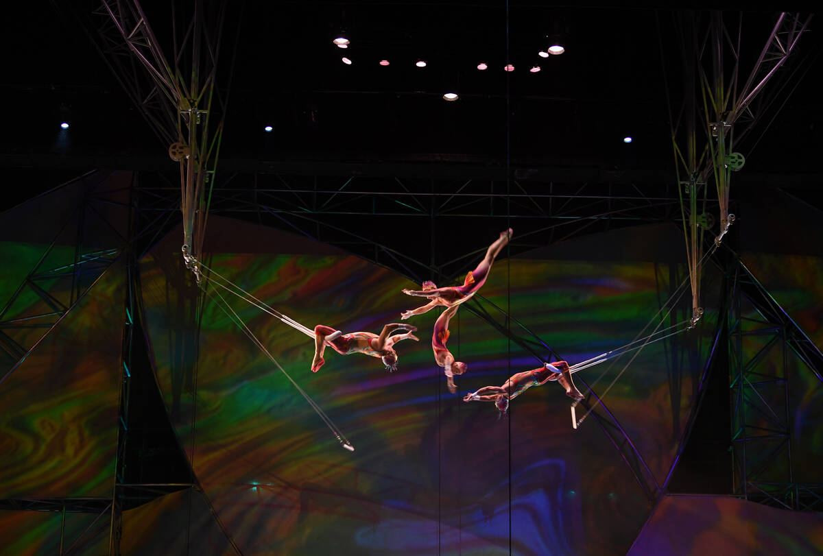 Cirque du Soleil's "Mystère" artists perform at the reopening of "Mystère" at Treasure Island ...