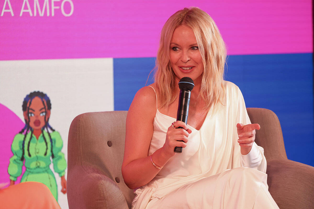 Kylie Minogue appears during the Magnum press conference at the 75th international film festiva ...