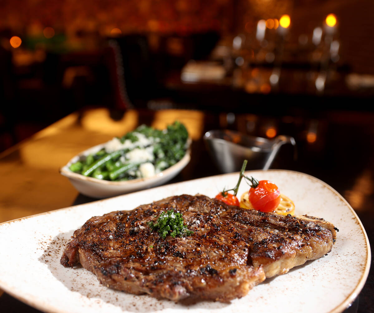 The Cowboy Rib Eye at Twin Creeks Steakhouse in the Silverton Friday, July 29, 2022. (K.M. Cann ...