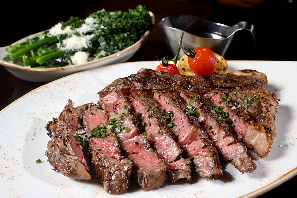 The Cowboy Rib Eye at Twin Creeks Steakhouse in the Silverton Friday, July 29, 2022. (K.M. Cann ...