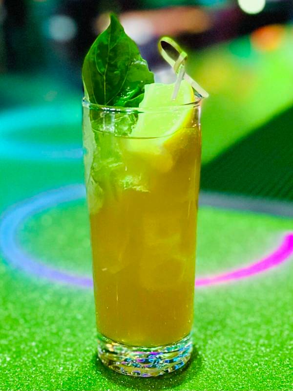 A Dirty Basil Angel cocktail from Emporium Arcade Bar in Area 15 in Las Vegas. (Emporium Arcade ...