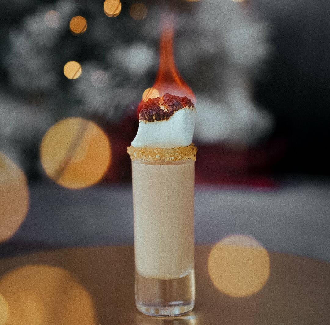 A Rum Rum Rudolph shooter from Onyx Bar in Red Rock Resort in the Summerlin neighborhood of Las ...