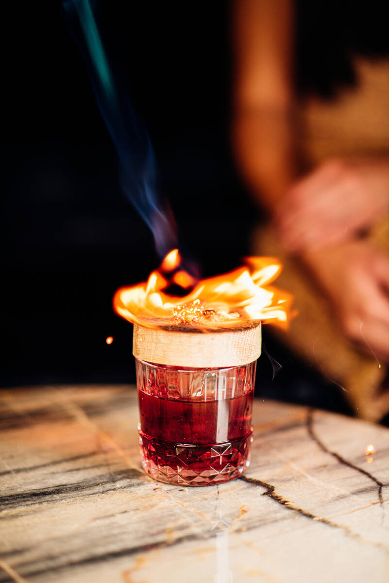 A Most Certainly Wood cocktail from Vesper Bar in The Cosmopolitan of Las Vegas. (The Cosmopoli ...