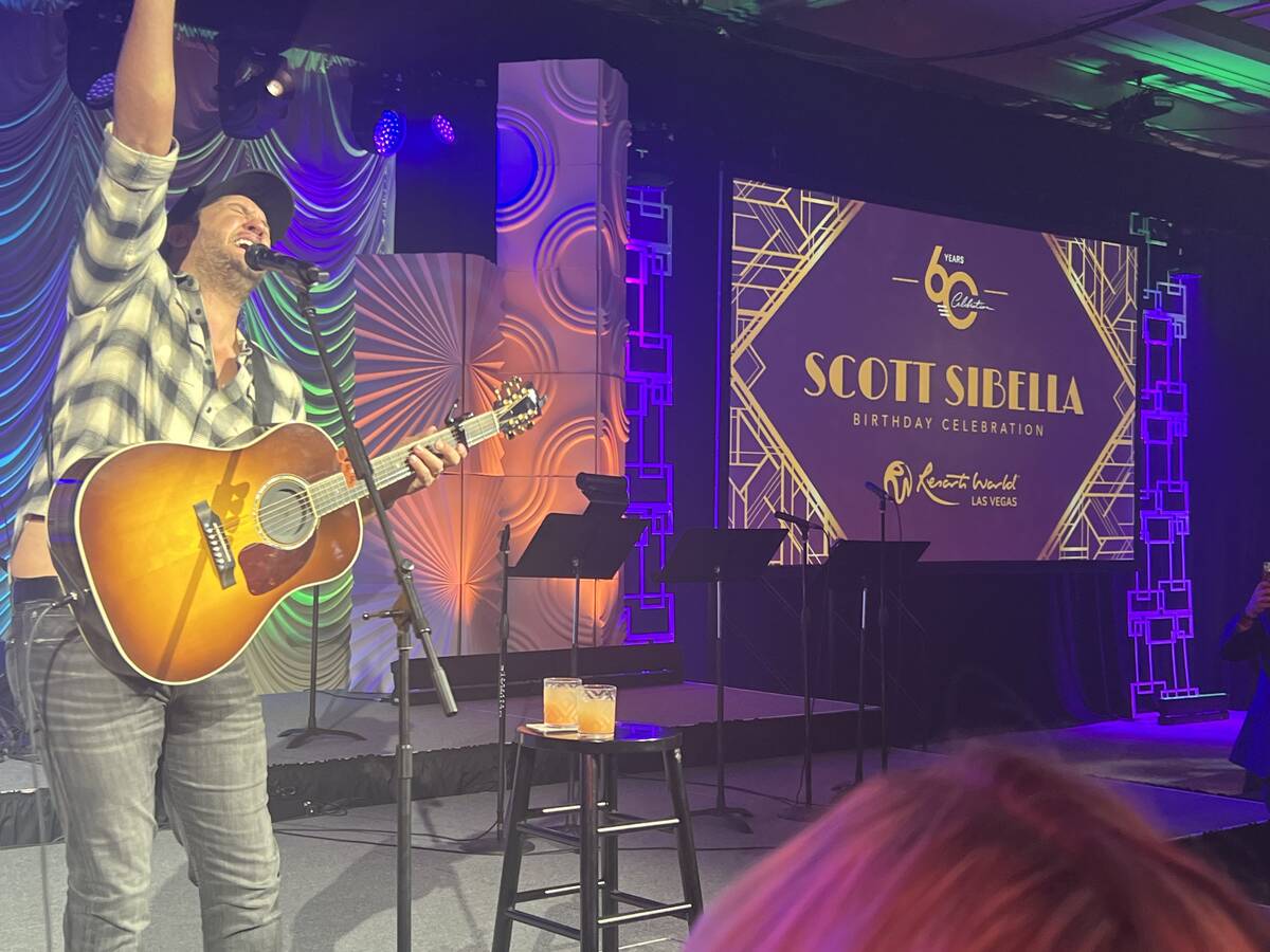 Country superstar Luke Bryan performs at Resorts World President and COO Scott Sibella's 60th b ...