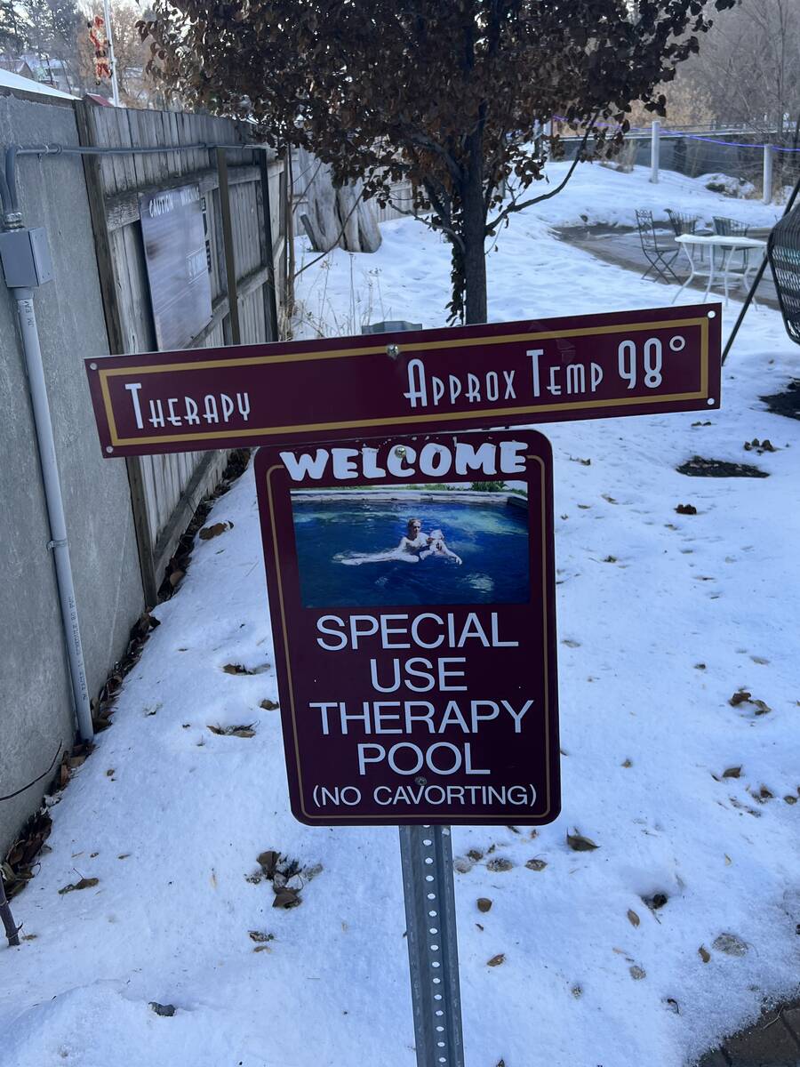 Rules are rules. No cavorting at the therapy pool at Lava Hot Springs Inn in Lava Hot Springs, ...