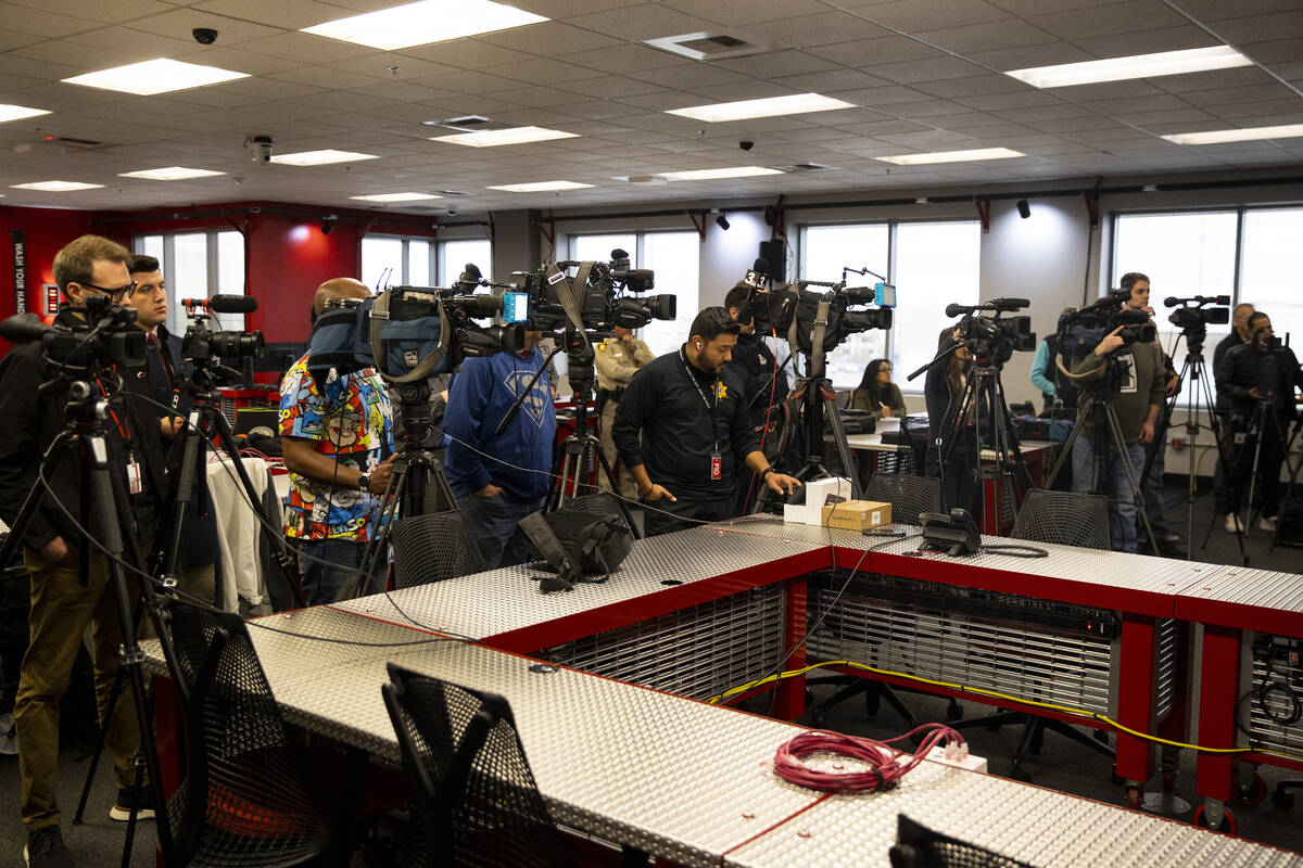 Members of the press attend a press conference to discuss the preparations for the upcoming New ...