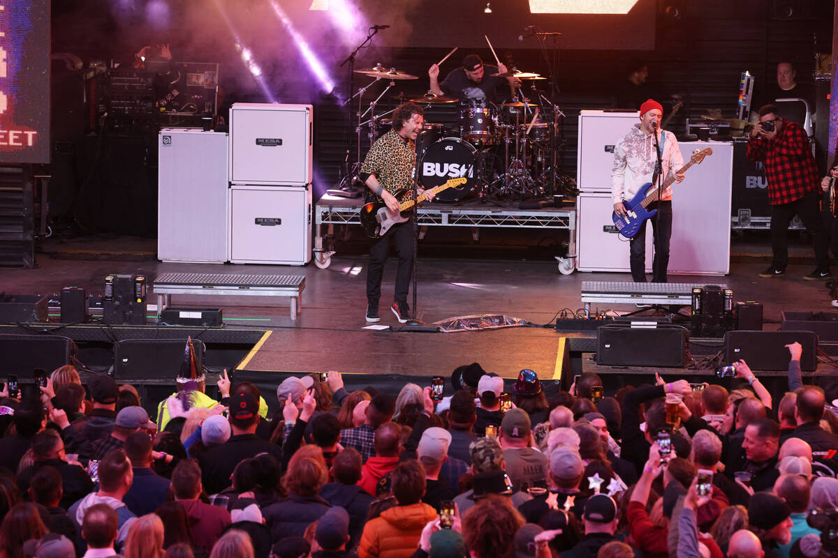 Bush performs for New Year’s Eve revelers on the Third Street Stage at the Fremont Street Exp ...