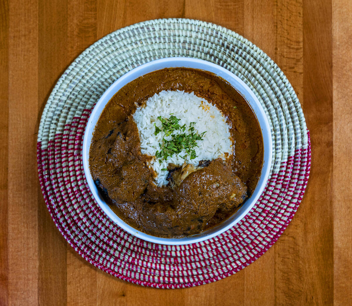 The Mafe-Domoda “Peanut Butter Stew” from Calabash African Kitchen, the only restaurant in ...