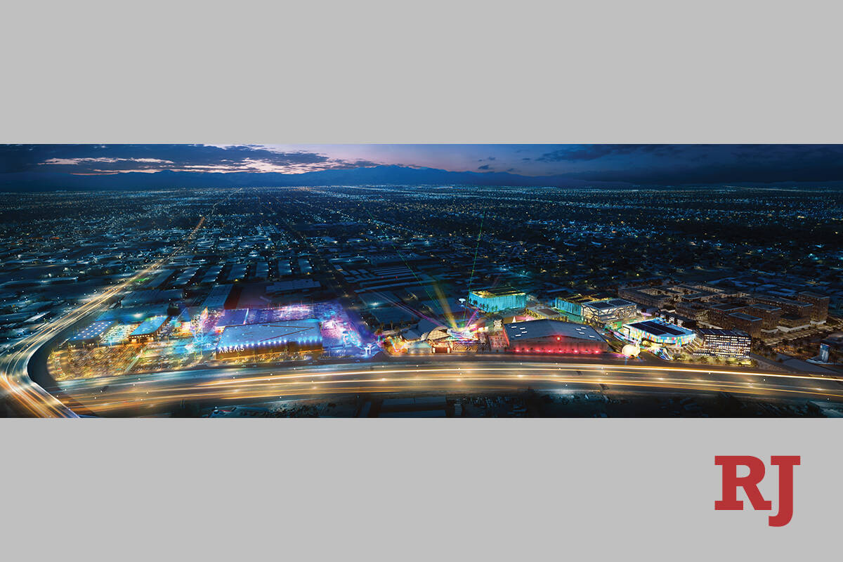 A rendering of the 20-acre expansion planned at Area15, with the incoming Universal Parks & Res ...
