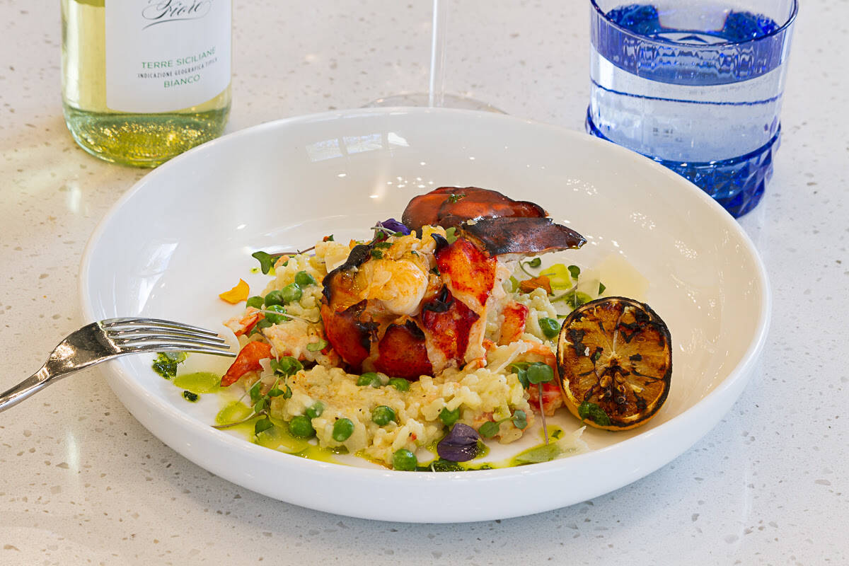 Lobster risotto Milanese is among the Valentine's Day 2023 dishes at Spiedini Fiamma Italian Bi ...