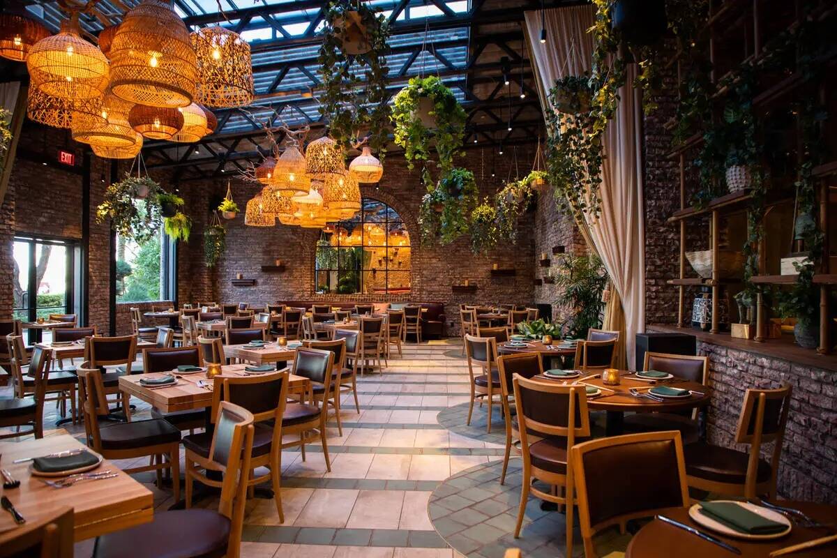 Lotus of Siam in the Red Rock Resort in the Summerlin area of Las Vegas features clusters of la ...