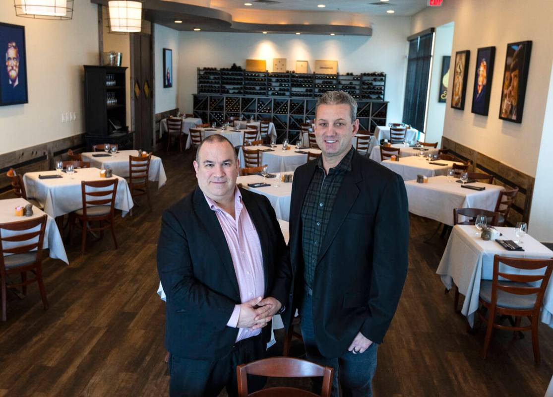 Table 34 owners Constantin Alexander, left, and Evan Glusman pose for a photo at their Las Vega ...