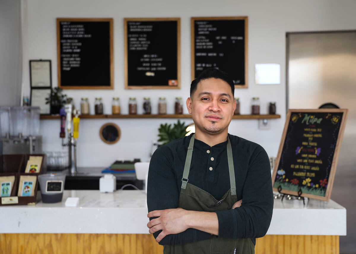 Chef DJ Flores at Milpa, his Mexican restaurant in the southwest Las Vegas valley, Thursday, Ma ...