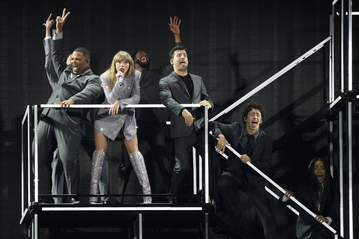 Taylor Swift performs during the opener of her Eras tour Friday, March 17, 2023, at State Farm ...