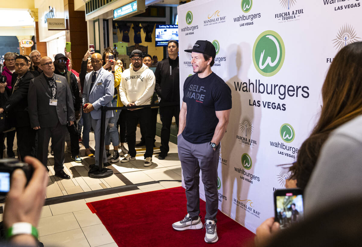 Mark Wahlberg arrives for the opening celebration of a new Wahlburgers at The Shoppes at Mandal ...