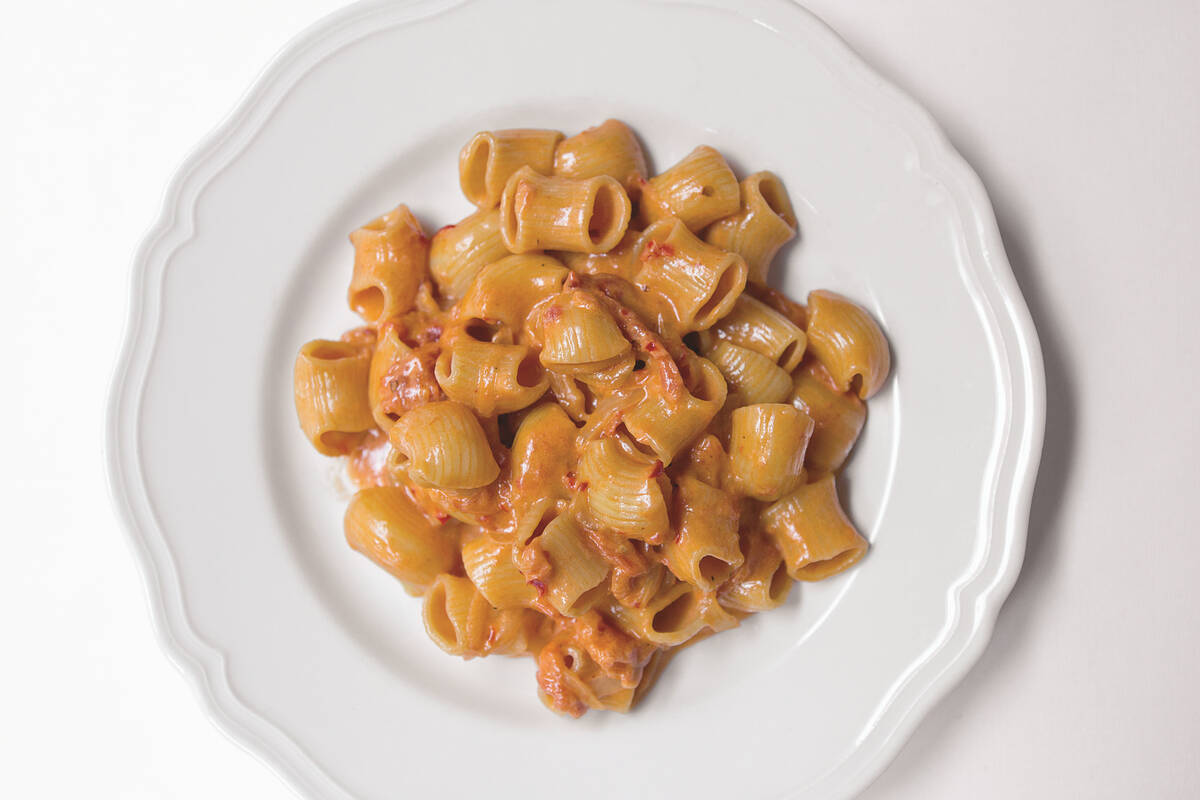 Rigatoni all vodka from Carbone in Aria on the Las Vegas Strip, named in April 2023 to the Tast ...