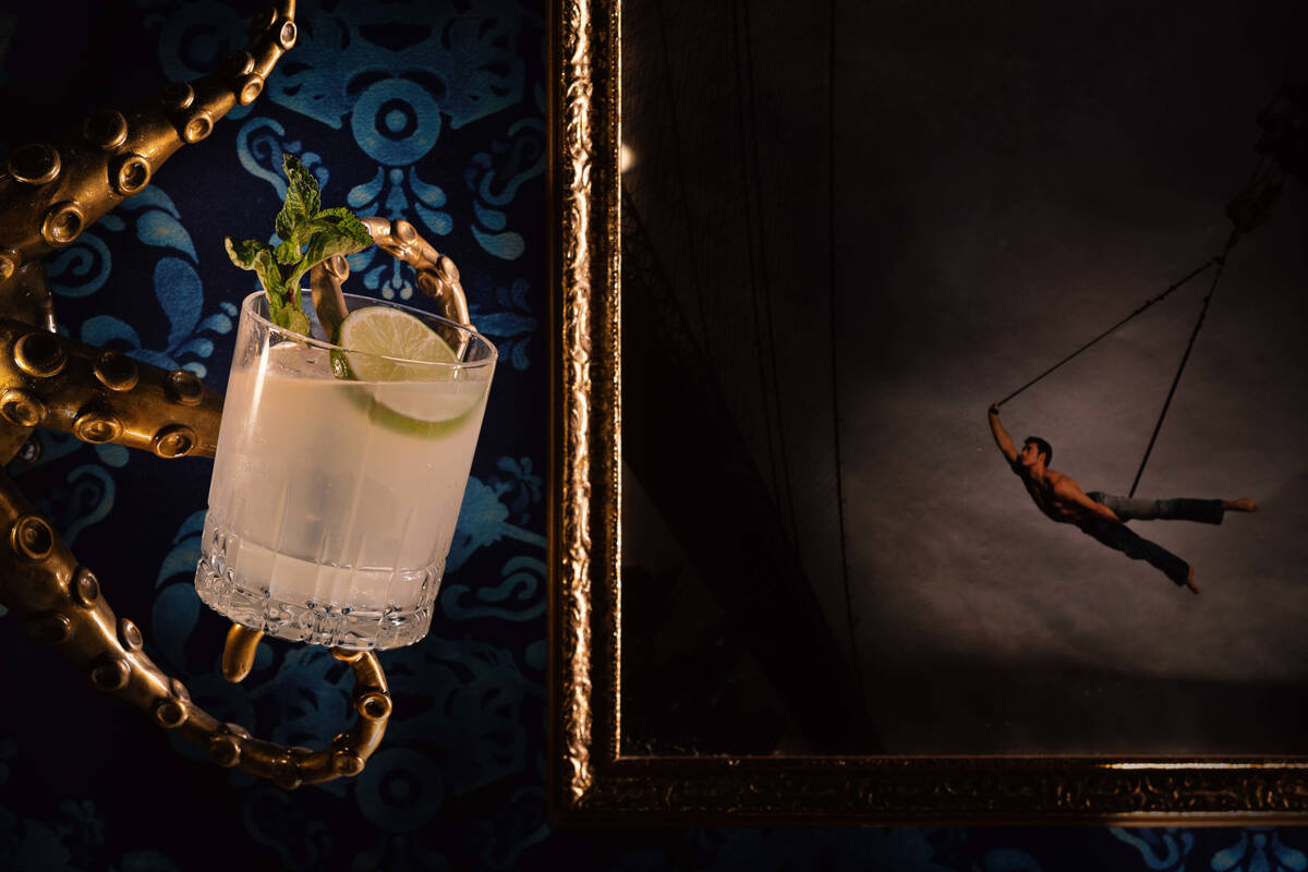 A Tantric Turnbuckle cocktail from Pier 17 Yacht Club, the new speakeasy, as of April 2023, in ...