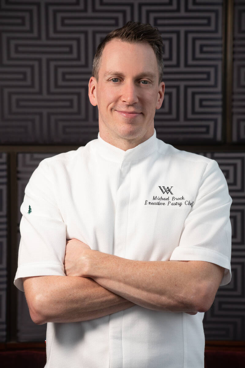 Michael Brock, the new executive pastry chef of the Waldorf Astoria Las Vegas on the Strip, as ...