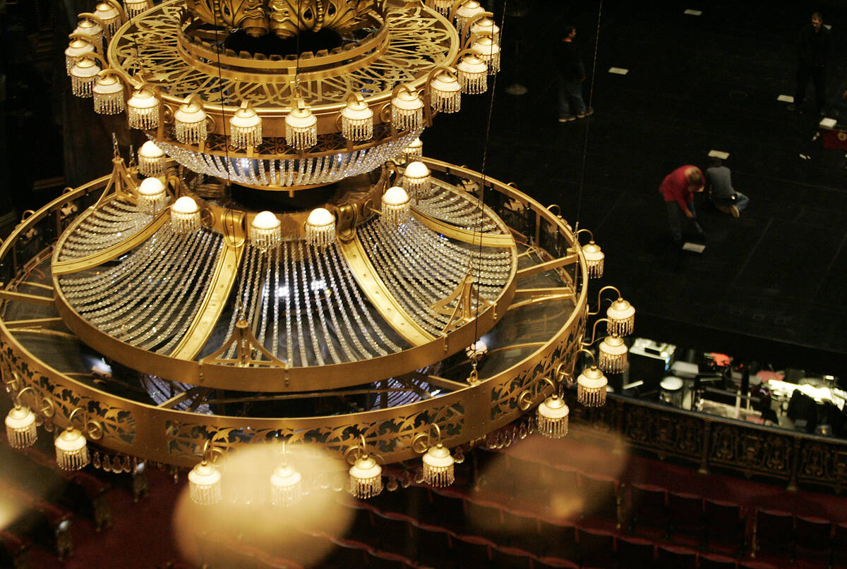 The Chandelier in the Phantom Theater at The Venetian hotel-casino is shown on Dec. 29, 2010, i ...
