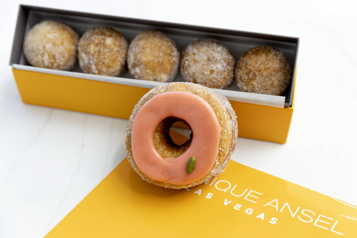 The Cronut and 10th anniversary Cronut holes are seen at Dominique Ansel Bakery in Caesars Pala ...