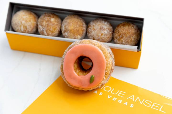 The Cronut and 10th anniversary Cronut holes are seen at Dominique Ansel Bakery in Caesars Pala ...