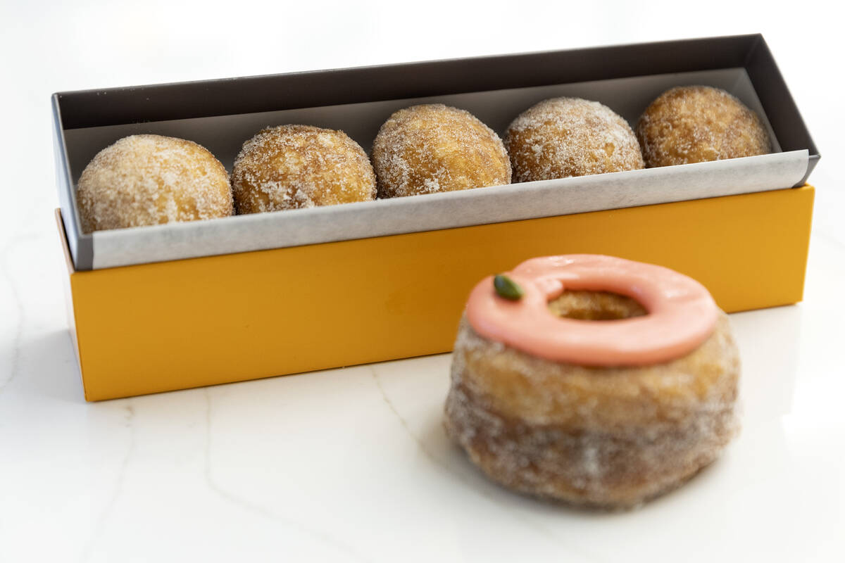 The Cronut and 10th anniversary Cronut holes are seen at Dominique Ansel Bakery in Caesars Pala ...