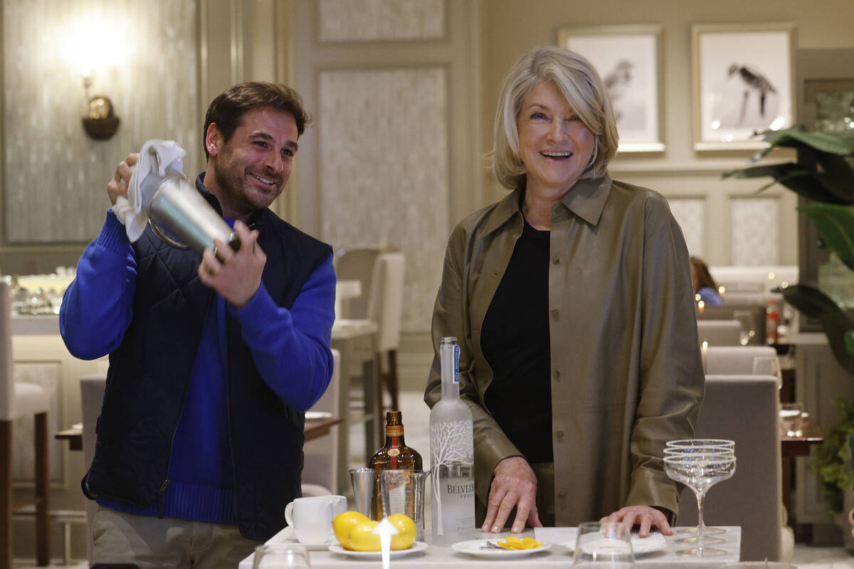 Thomas Joseph, vice president, culinary director of Martha Stewart Living Omnimedia, shakes a ...