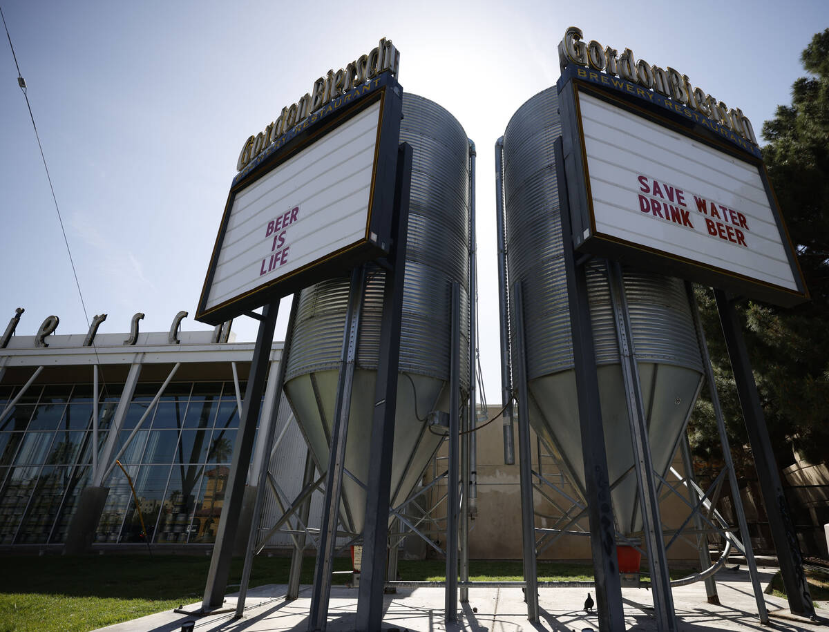 Gordon Biersch brewery restaurant is seen on Friday, April 28, 2023, in Las Vegas. (Chitose Suz ...