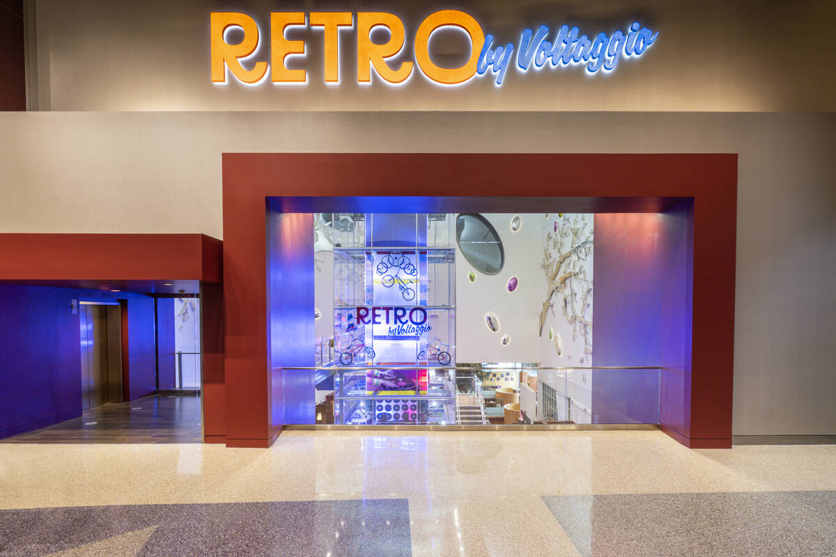 The entrance to Retro by Voltaggio, the one-year culinary residency in Mandalay Bay in Las Vega ...