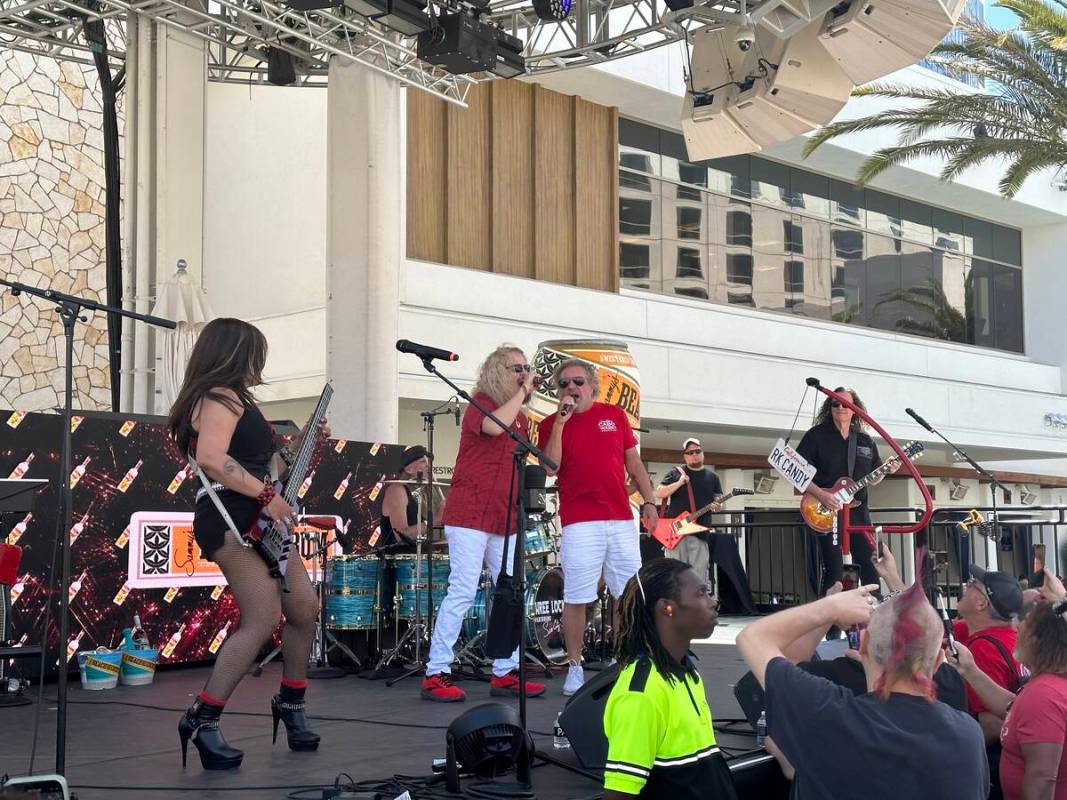 Sammy Hagar is shown at SOAK Pool at the Palms during a pop-up show with tribute band Three Loc ...