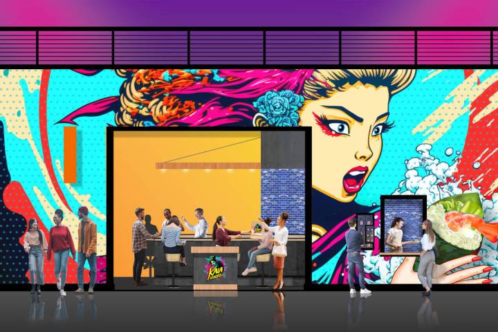 A rendering of the exterior of Kaia Handroll, a modern sushi restaurant set to open in spring 2 ...