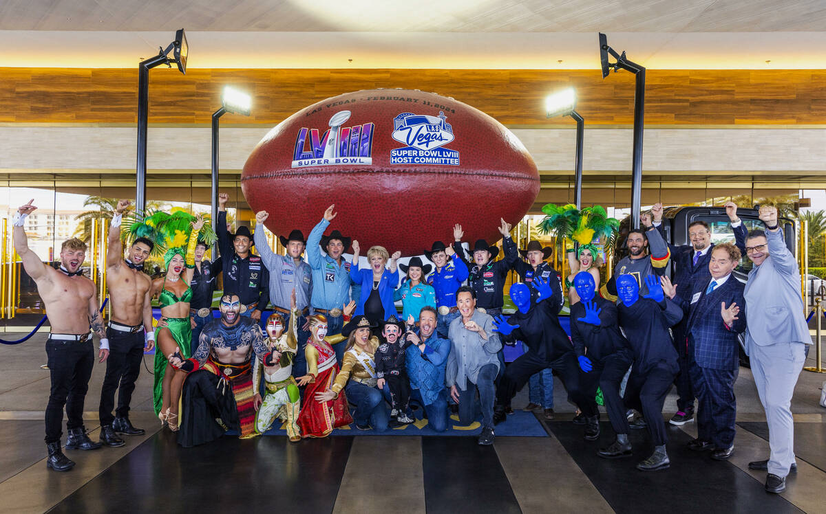 2022 NFR Champions gather for a photo with Vegas celebrities at the Palms on Tuesday, May 16, 2 ...