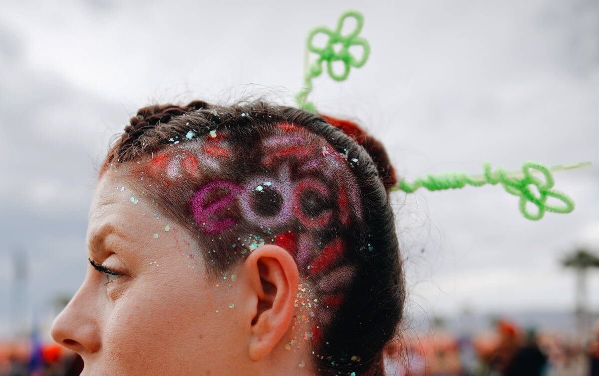 Fireworks go off during the first day of Electric Daisy Carnival at Las Vegas Motor Speedway on ...