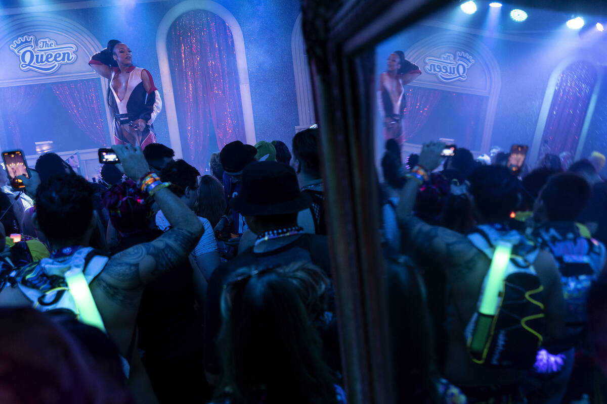 Leilani Ross performs at The Queen Bar during the second day of electronic dance music festival ...