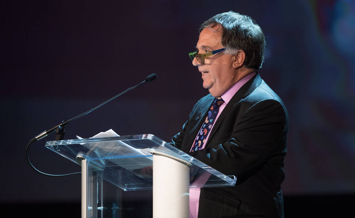 Planet Hollywood Chief Executive Officer Robert Earl speaks at Palazzo Theater in September 201 ...