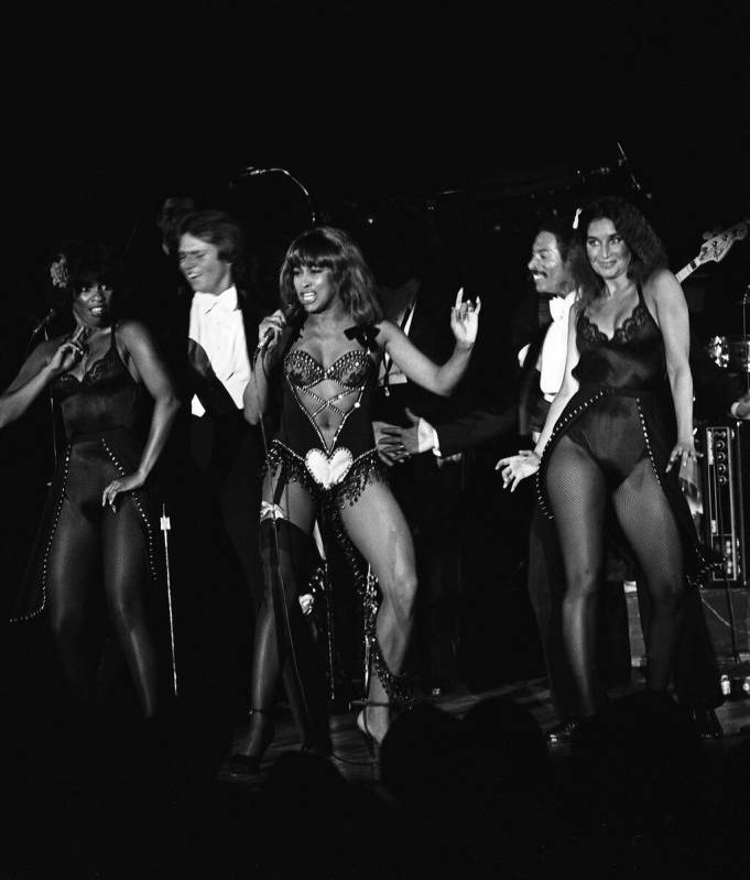 Tina Turner onstage at Caesars Palace on July 21, 1977, in Las Vegas. (Las Vegas News Bureau)