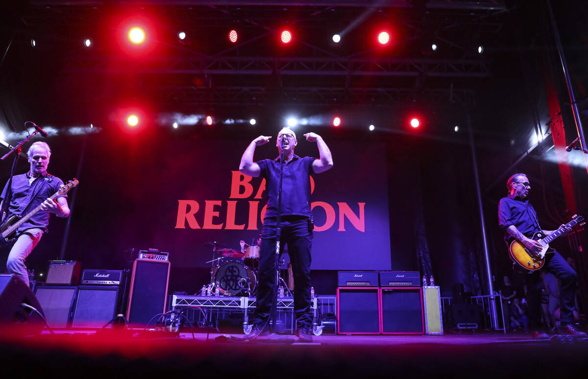 Bad Religion performs during the Punk Rock Bowling music festival on Saturday, May 27, 2023, in ...
